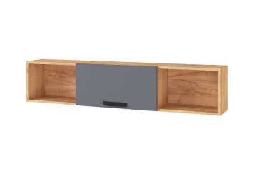 Полка навесная 1450 Квартет-13, Дуб крафт золотой/Графит