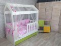Детская кровать-домик двухъярусная выкатная 