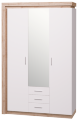 Шкаф для одежды с ящиками 3-х дверный с зеркалом Люмен №15 