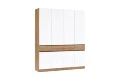 Шкаф четырехстворчатый Роджина дуб крафт / белый глянец   
