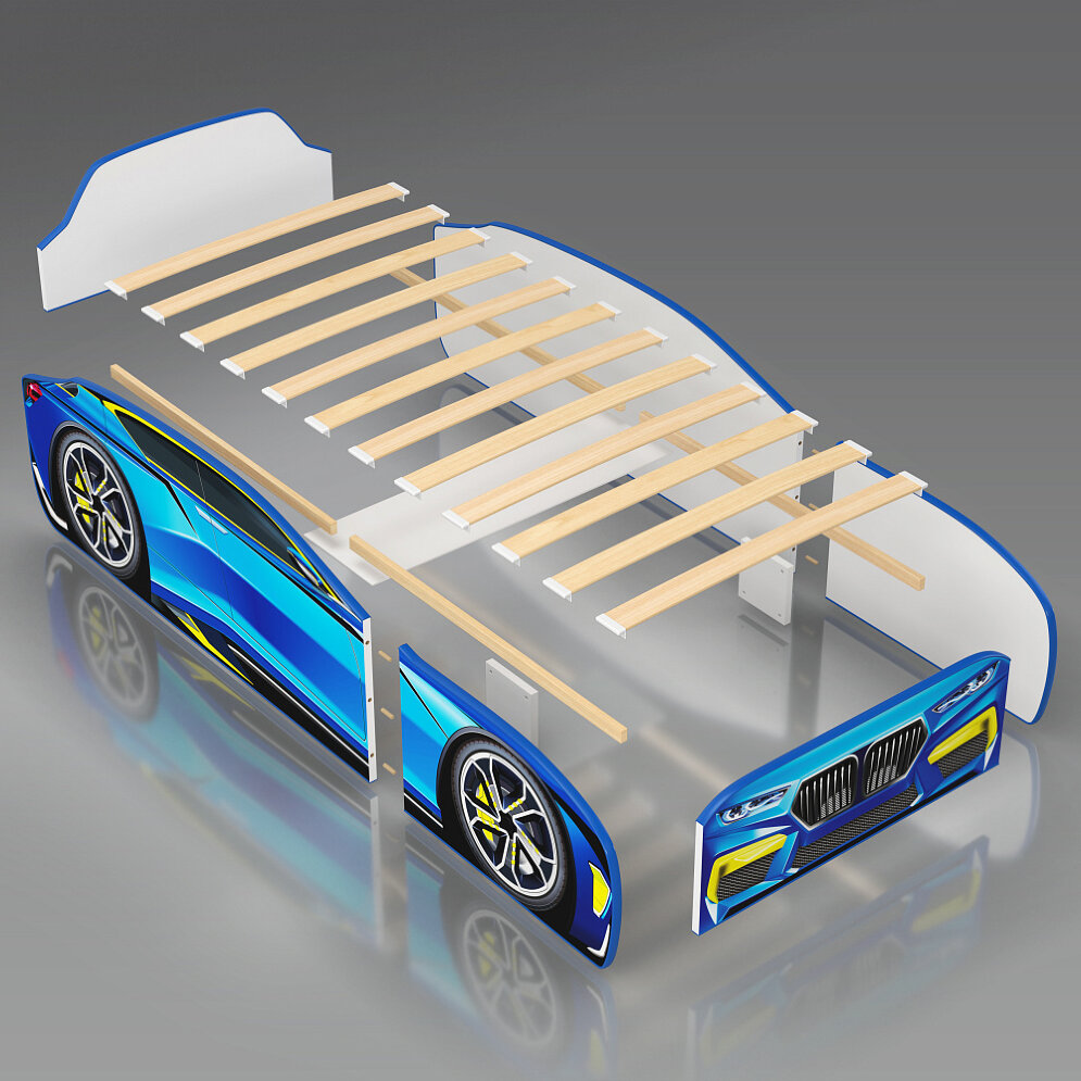 Кровать-машина Little Kiddy, голубой 