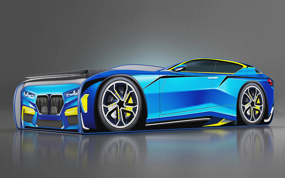 Кровать-машина Little Kiddy, голубой 