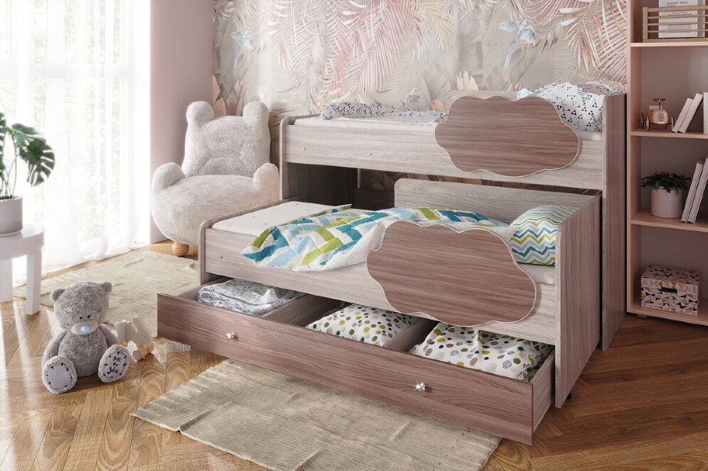 Кровать выкатная Соник, ясень шимо 