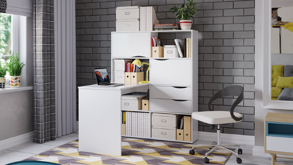 Стол письменный тип 7, белый ясень 