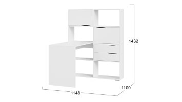 Стол письменный тип 7, белый ясень