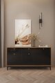 Комод КМ-1 Brass (Брасс), черный глянец 