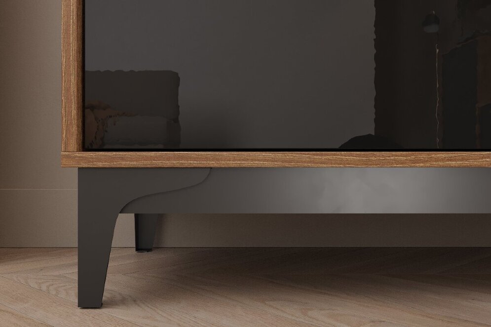 Комод КМ-1 Brass (Брасс), черный глянец 