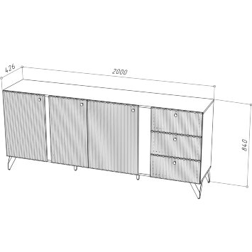 Комод RENO (Рено) КД-1, Чёрный
