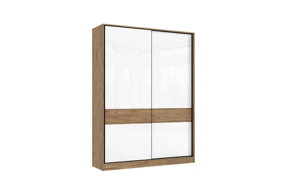 Шкаф-купе Роджина дуб крафт / белый глянец 