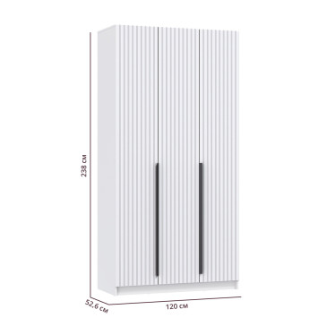 Шкаф 3-х створчатый 67.12 Брандо, МДФ белый (h 238 см) 