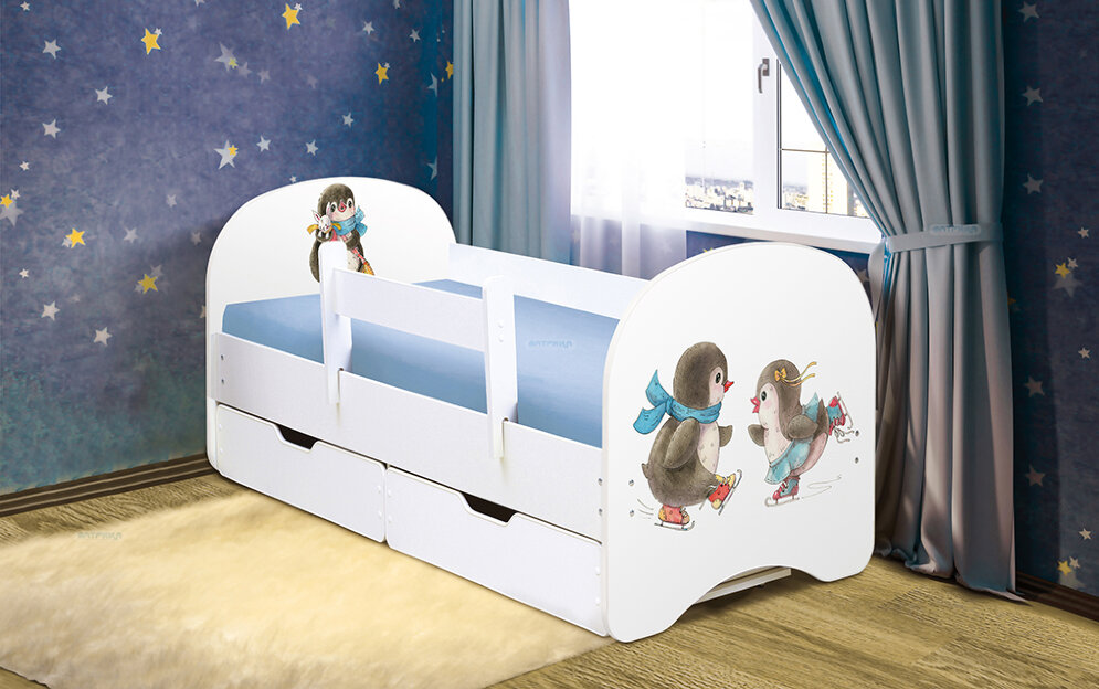 Детская кровать Забавные пингвины 