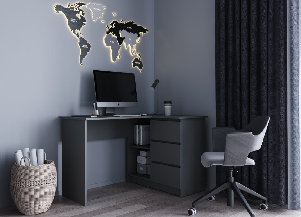 Стол письменный Мори МС-16/2 графит 