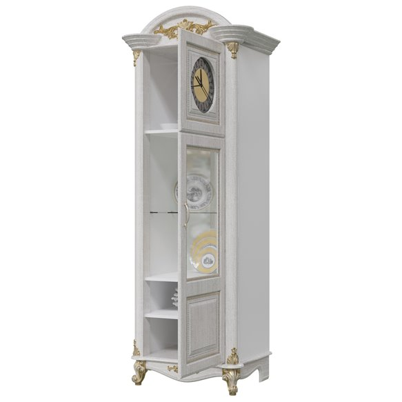 Шкаф с часами Да Винчи, Белый 
