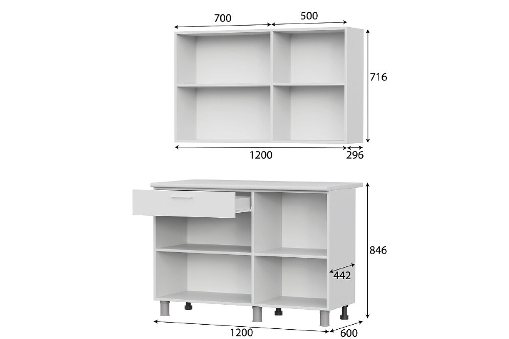 Кухонный гарнитур КГ-4 (2 шт) (2,4 м)  