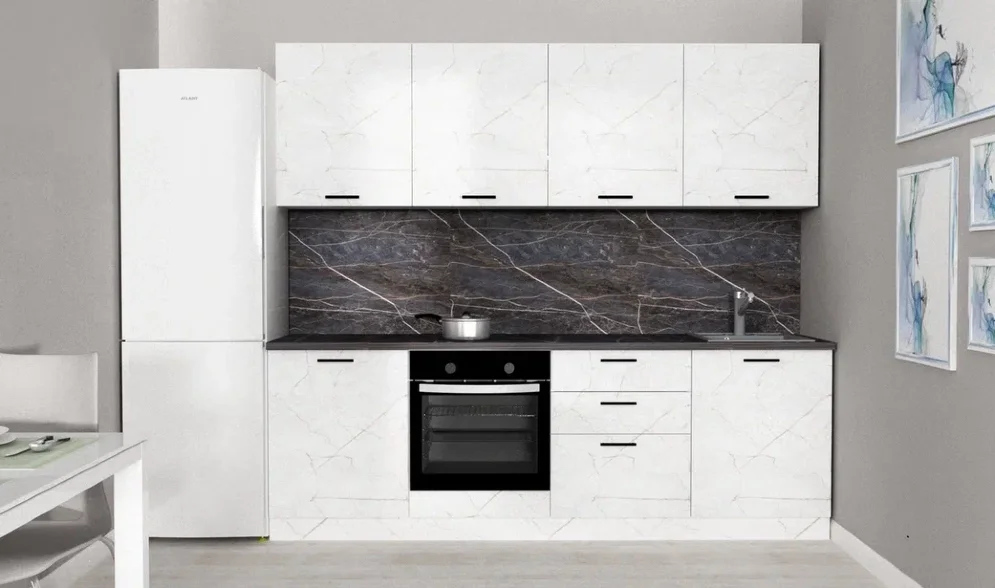 Модульная прямая кухня АТР, оникс, ручка 1122  (240 см) 