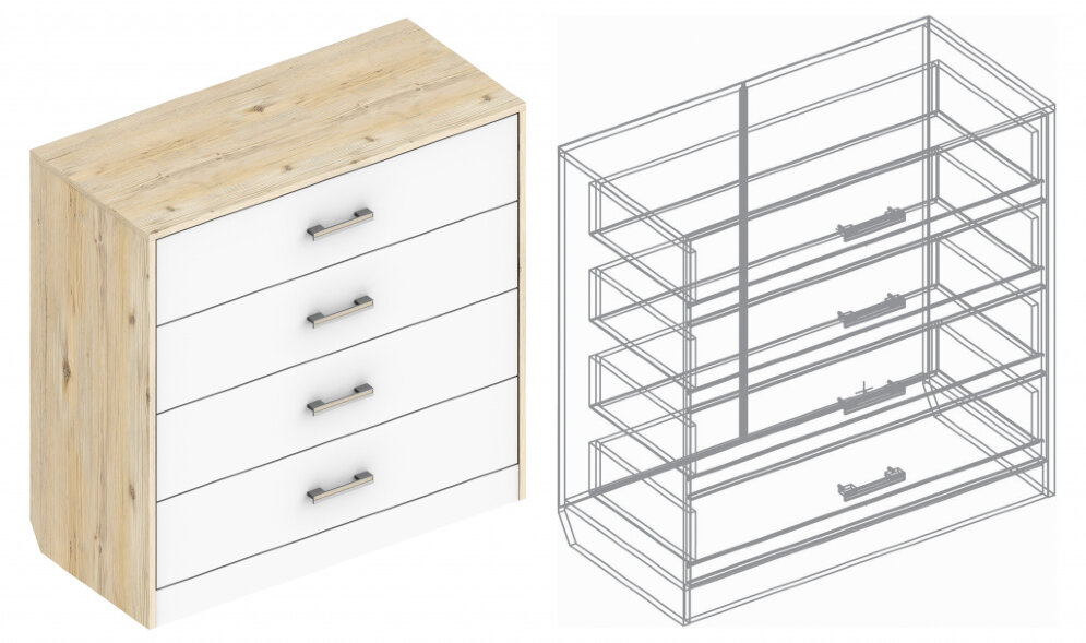 Комод Милана 4 ящика 