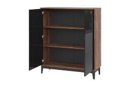 Комод КМ-2 Brass (Брасс), черный глянец 