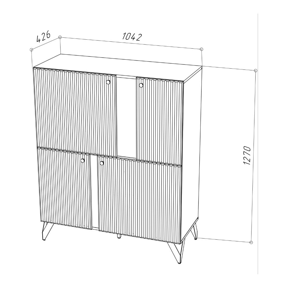 Комод RENO (Рено) КД-2, Чёрный 