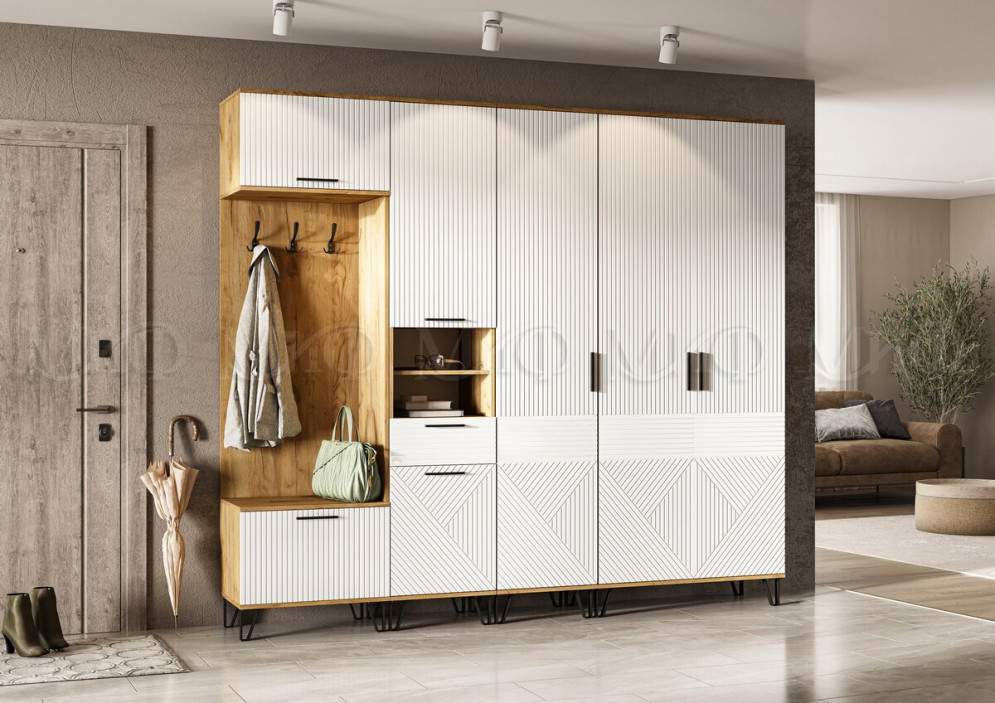 Пенал закрытый Флэш, Браш Вайт/Дуб крафт 