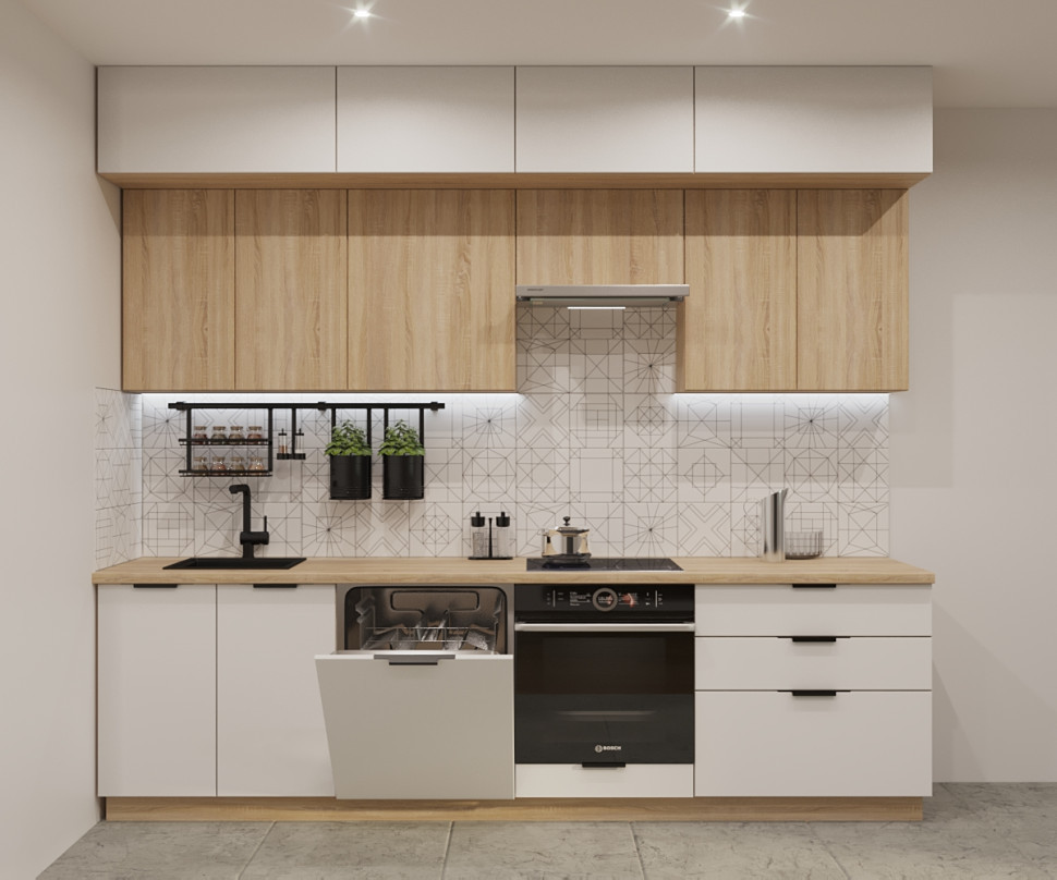 Кухонный гарнитур Фаска Дуб сонома - Тальк 2800 мм (арт. 15)  