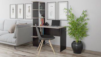 Стол письменный тип 4, Дуб Молочный/Венге Цаво