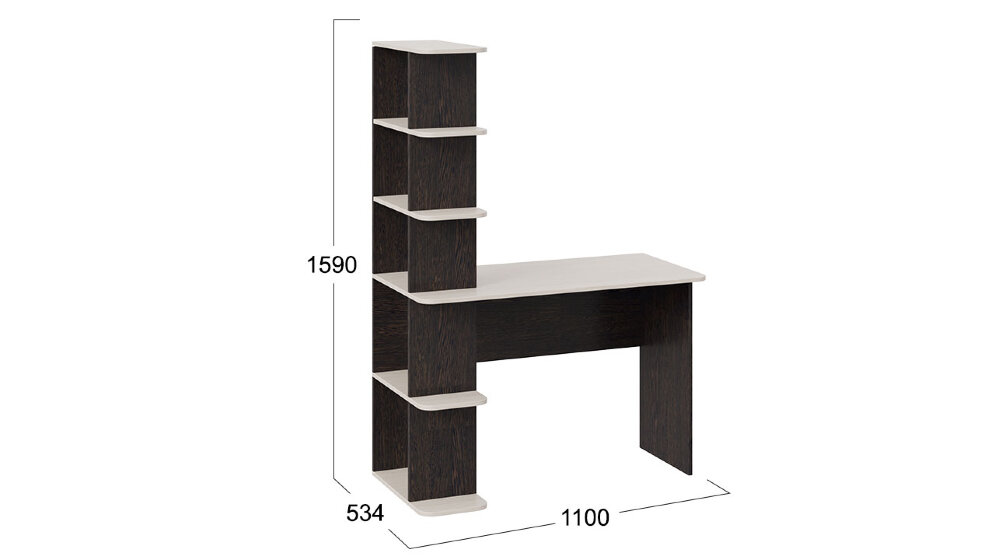 Стол письменный тип 4, Дуб Молочный/Венге Цаво 