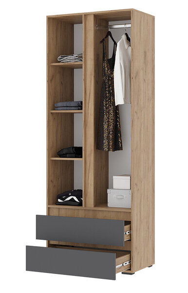 Шкаф 2-х створчатый ШК-01 Хелен, Графит 