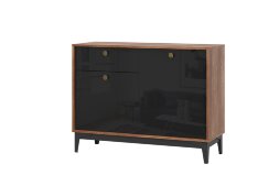 Комод КМ-3 Brass (Брасс), черный глянец  