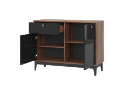 Комод КМ-3 Brass (Брасс), черный глянец  