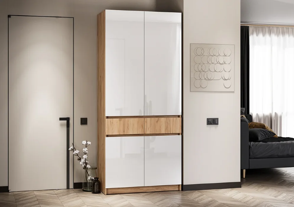 Шкаф 2-х створчатый Стоуби ШК-1000, Белый 