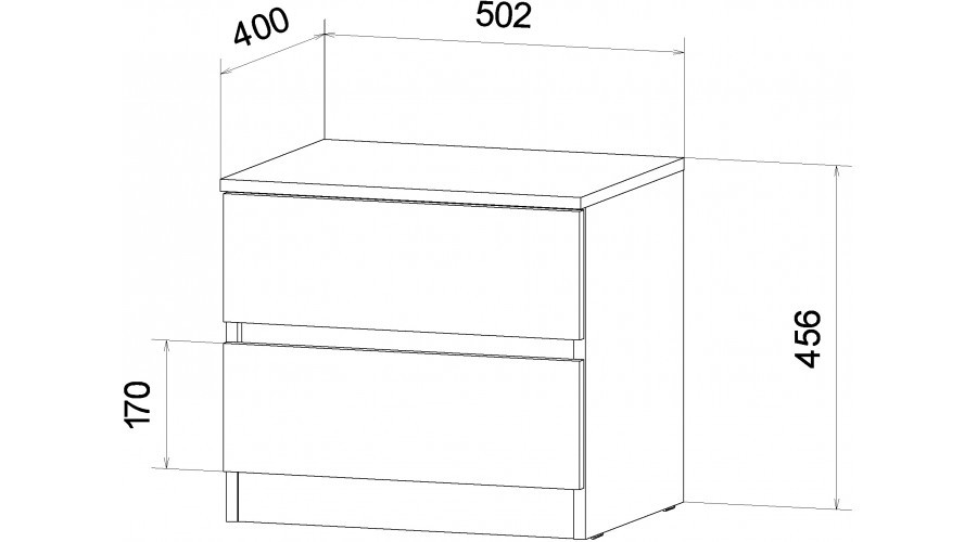 Тумба прикроватная Ленора, Дуб вотан/Графит 