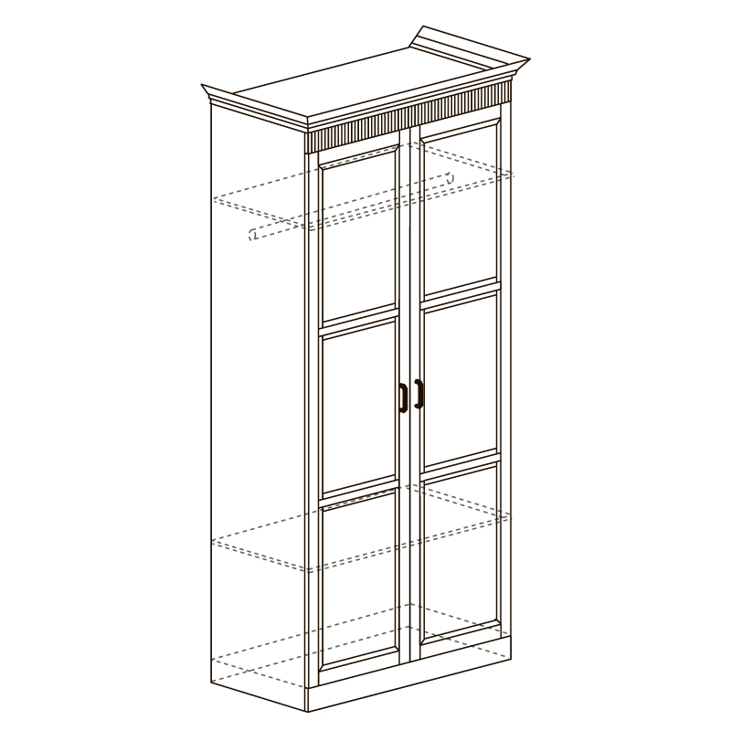 Шкаф 2-х дверный №950 Нельсон, Серый камень 