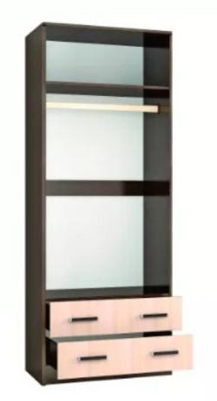 Шкаф 2-х дверный Лагуна, Венге/ Дуб молочный 