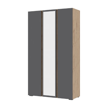 Шкаф 3-х створчатый ШК-02 с зеркалом Хелен, Графит