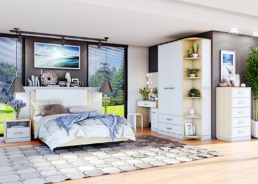 Пенал Милана, Гаскон пайн + Белый лофт 