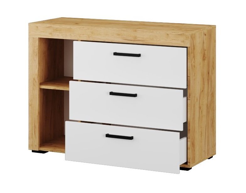 Комод Адель, дуб крафт золотой + белый 