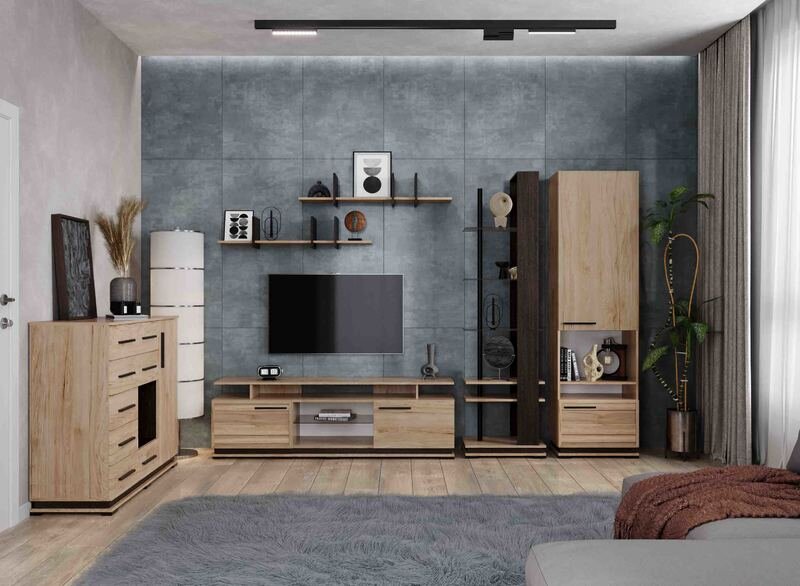 Пенал с нишей Модена МШ-2, гикори-венге 