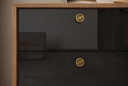 Комод КМ-4 Brass (Брасс), черный глянец