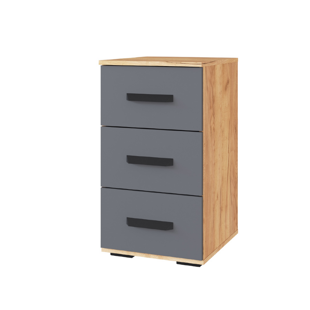 Тумба с ящиками Квартет-13, Дуб крафт золотой/Графит 