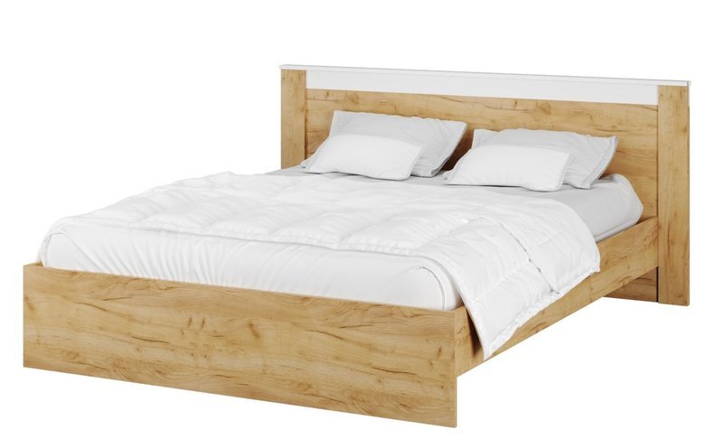 Кровать Адель, дуб крафт золотой + белый 