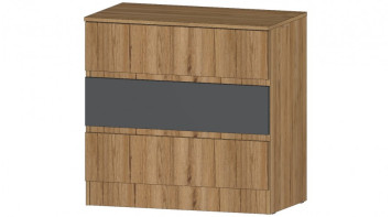 Комод 3 ящика Ленора, Дуб вотан/Графит