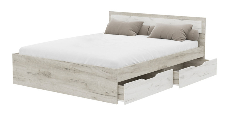 Кровать двуспальная Гармония с ящиками, Крафт 