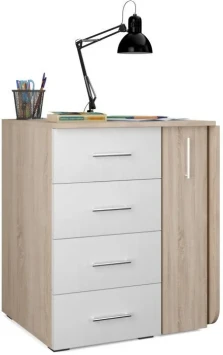 Стол письменный раскладной тип 5, Дуб Сонома/Белый ясень