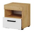 Тумба прикроватная Адель, дуб крафт золотой + белый 