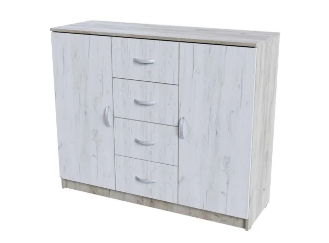 Комод 4 ящика и 2 створки Басса, крафт серый 