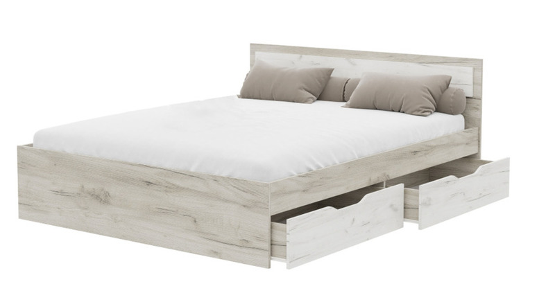 Кровать Гармония 1,2 КР-606 с ящиками, Крафт 