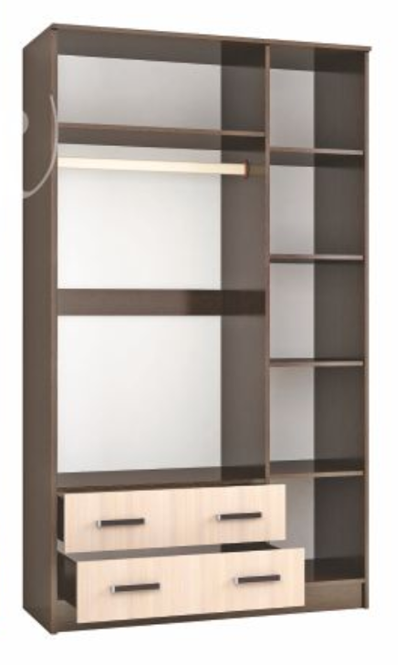 Шкаф 3-х дверный с зеркалом Лагуна, Венге/ Дуб молочный 