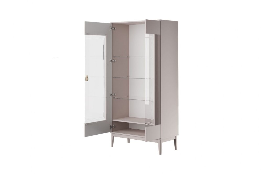 Шкаф с витриной (2 двери) Фарго, Льняной 