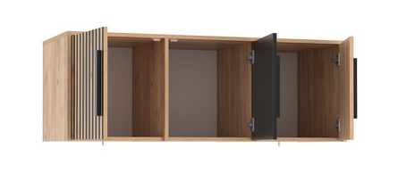 Тумба 3-х дверная 83.11 Вегас, Дуб золотой/Черный 