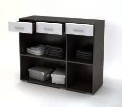 Комод Вегас, венге/белый глянец